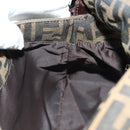 FENDI Zucca Canvas Mamma Baguette Shoulder Bag Black Brown Auth 178747V-21