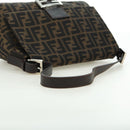 FENDI Zucca Canvas Mamma Baguette Shoulder Bag Black Brown Auth 178747V-7
