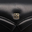 GIVENCHY Hand Bag Leather Black Gold Auth 178755-17