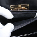 GIVENCHY Hand Bag Leather Black Gold Auth 178755-24