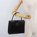 GIVENCHY Hand Bag Leather Black Gold Auth 178755-25