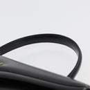 GIVENCHY Hand Bag Leather Black Gold Auth 178755-8
