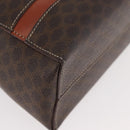CELINE Macadam Canvas Hand Bag PVC Leather Brown Gold Auth 178762-12