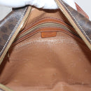 CELINE Macadam Canvas Hand Bag PVC Leather Brown Gold Auth 178762-16
