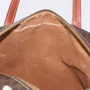 CELINE Macadam Canvas Hand Bag PVC Leather Brown Gold Auth 178762-17