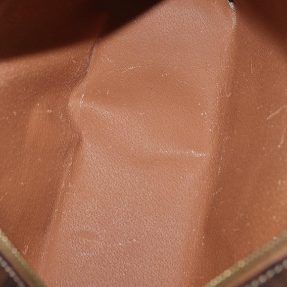 CELINE Macadam Canvas Hand Bag PVC Leather Brown Gold Auth 178762