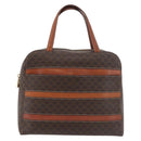 CELINE Macadam Canvas Hand Bag PVC Leather Brown Gold Auth 178762-2