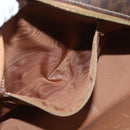 CELINE Macadam Canvas Hand Bag PVC Leather Brown Gold Auth 178762-22