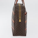 CELINE Macadam Canvas Hand Bag PVC Leather Brown Gold Auth 178762-5