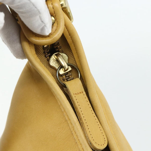 Coach Ergo Shoulder Bag Leather Yellow Gold Auth 178763A