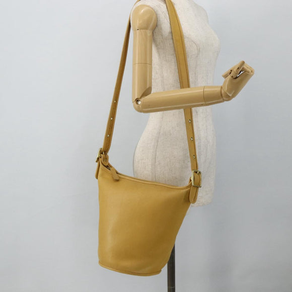 Coach Ergo Shoulder Bag Leather Yellow Gold Auth 178763A