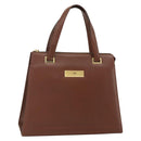 Christian Dior Hand Bag Leather Brown Gold Auth 178764-1