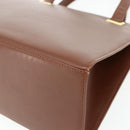 Christian Dior Hand Bag Leather Brown Gold Auth 178764-12