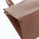 Christian Dior Hand Bag Leather Brown Gold Auth 178764-13