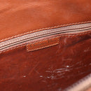 Christian Dior Hand Bag Leather Brown Gold Auth 178764-15