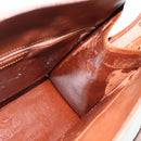Christian Dior Hand Bag Leather Brown Gold Auth 178764-17