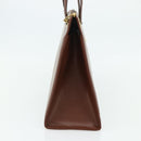Christian Dior Hand Bag Leather Brown Gold Auth 178764-4