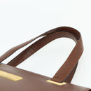 Christian Dior Hand Bag Leather Brown Gold Auth 178764-8