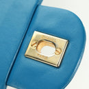 CHANEL Matelasse23 Chain Shoulder Bag Lamb Skin Blue Gold CC Auth 178769V-20