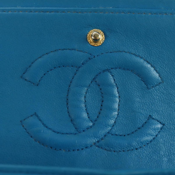 CHANEL Matelasse23 Chain Shoulder Bag Lamb Skin Blue Gold CC Auth 178769V
