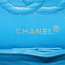 CHANEL Matelasse23 Chain Shoulder Bag Lamb Skin Blue Gold CC Auth 178769V-24