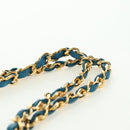 CHANEL Matelasse23 Chain Shoulder Bag Lamb Skin Blue Gold CC Auth 178769V-8
