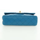 CHANEL Matelasse23 Chain Shoulder Bag Lamb Skin Blue Gold CC Auth 178769V-5