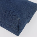 CHANEL Clutch Bag Denim Blue Silver CC Auth 178770SAV-11