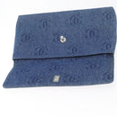 CHANEL Clutch Bag Denim Blue Silver CC Auth 178770SAV-13