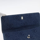 CHANEL Clutch Bag Denim Blue Silver CC Auth 178770SAV-14