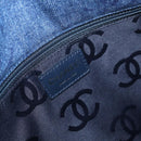 CHANEL Clutch Bag Denim Blue Silver CC Auth 178770SAV-16