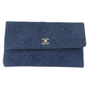 CHANEL Clutch Bag Denim Blue Silver CC Auth 178770SAV-2