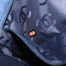 CHANEL Clutch Bag Denim Blue Silver CC Auth 178770SAV-22