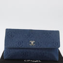 CHANEL Clutch Bag Denim Blue Silver CC Auth 178770SAV-23