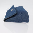CHANEL Clutch Bag Denim Blue Silver CC Auth 178770SAV-5