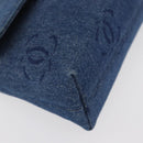 CHANEL Clutch Bag Denim Blue Silver CC Auth 178770SAV-8