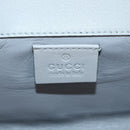 GUCCI Clutch Bag Satin Silver Gold Auth 178778V-9
