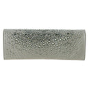GUCCI Clutch Bag Satin Silver Gold Auth 178778V-2