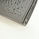 GUCCI Clutch Bag Satin Silver Gold Auth 178778V-14