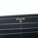 CHANEL Matelasse Boy Chanel Long Wallet Lamb Skin Black Gold CC Auth 178780A-15