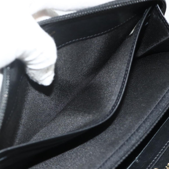 CHANEL Matelasse Boy Chanel Long Wallet Lamb Skin Black Gold CC Auth 178780A