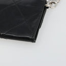 CHANEL Matelasse Chain Wallet Patent leather Black Silver CC Auth 178781A-10