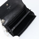 CHANEL Matelasse Chain Wallet Patent leather Black Silver CC Auth 178781A-16