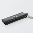 CHANEL Matelasse Chain Wallet Patent leather Black Silver CC Auth 178781A-6