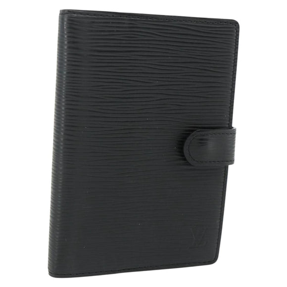 LOUIS VUITTON Epi Agenda PM Day Planner Cover Black R20092 LV Auth 178785A