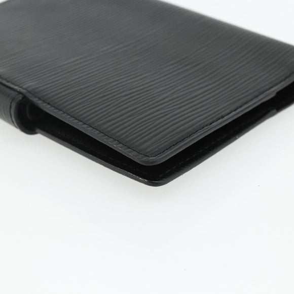 LOUIS VUITTON Epi Agenda PM Day Planner Cover Black R20092 LV Auth 178785A