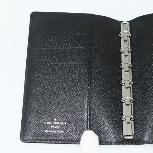 LOUIS VUITTON Epi Agenda PM Day Planner Cover Black R20092 LV Auth 178785A