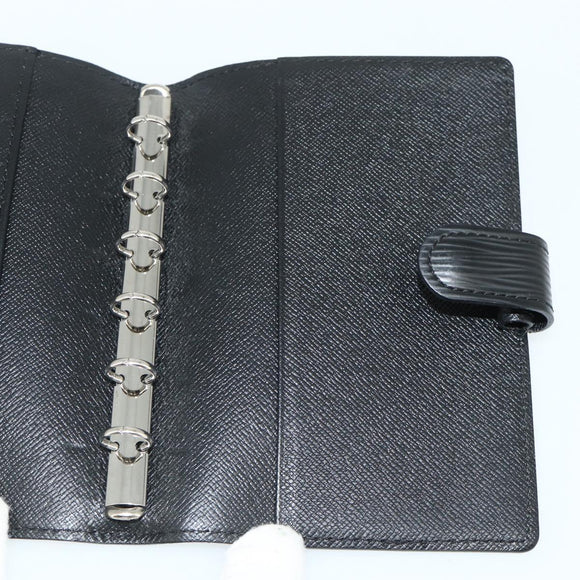 LOUIS VUITTON Epi Agenda PM Day Planner Cover Black R20092 LV Auth 178785A