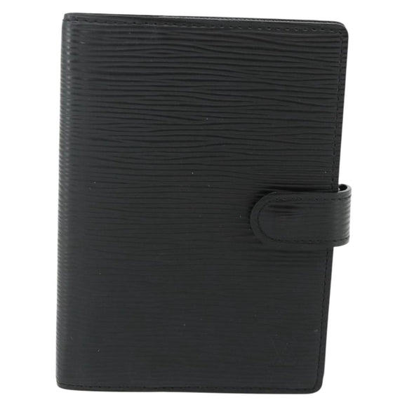 LOUIS VUITTON Epi Agenda PM Day Planner Cover Black R20092 LV Auth 178785A