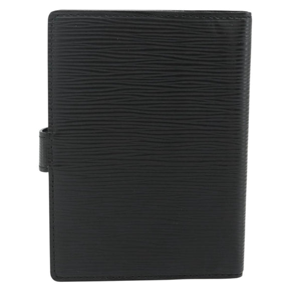 LOUIS VUITTON Epi Agenda PM Day Planner Cover Black R20092 LV Auth 178785A